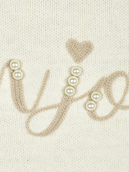 Bonjourなﾊﾟｰﾙﾋﾞｼﾞｭｰﾆｯﾄﾌﾟﾙｵｰﾊﾞｰ 詳細画像 ｵﾌﾎﾜｲﾄ 6