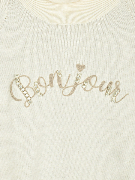 Bonjourなﾊﾟｰﾙﾋﾞｼﾞｭｰﾆｯﾄﾌﾟﾙｵｰﾊﾞｰ 詳細画像 ｵﾌﾎﾜｲﾄ 7