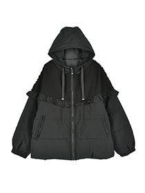 異素材MIXの中わたふりるブルゾン