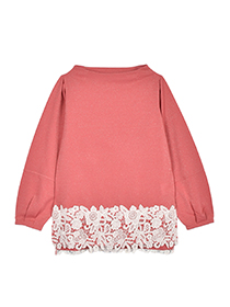 裾ﾚｰｽがﾌｪﾐﾆﾝなﾗﾒ裏毛ﾌﾟﾙｵｰﾊﾞｰ 詳細画像