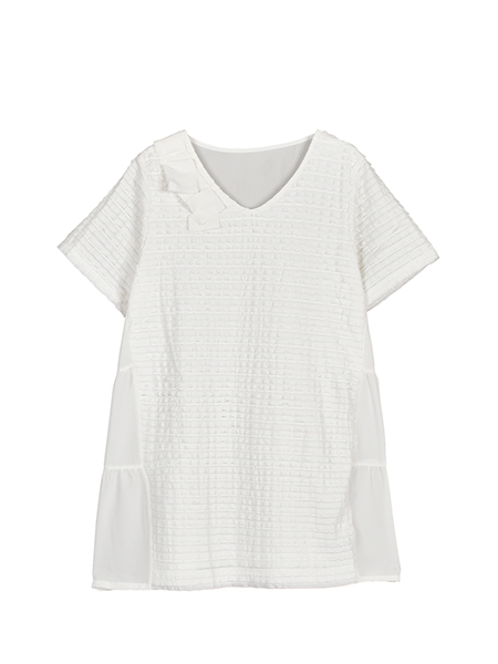 ｸﾁｭｰﾙﾘﾎﾞﾝのｼﾞｬｶｰﾄﾞﾃｨｱｰﾄﾞﾁｭﾆｯｸ 詳細画像 ｵﾌﾎﾜｲﾄ 1