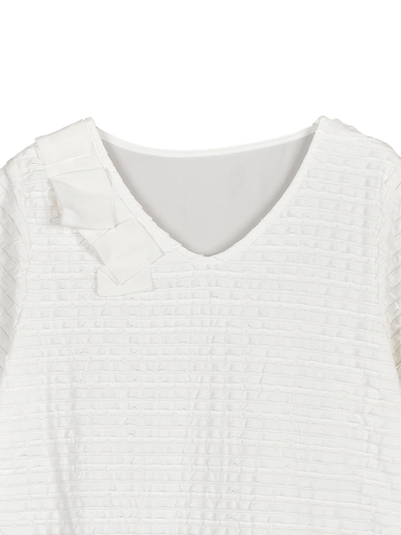 ｸﾁｭｰﾙﾘﾎﾞﾝのｼﾞｬｶｰﾄﾞﾃｨｱｰﾄﾞﾁｭﾆｯｸ 詳細画像 ｵﾌﾎﾜｲﾄ 3