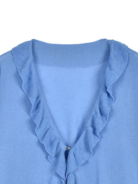 ﾗｯﾌﾙふりるﾄﾘﾐﾝｸﾞのLOVEﾆｯﾄｶｰﾃﾞ 詳細画像 ﾌﾞﾙｰ 3