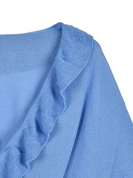 ﾗｯﾌﾙふりるﾄﾘﾐﾝｸﾞのLOVEﾆｯﾄｶｰﾃﾞ 詳細画像 ﾌﾞﾙｰ 4