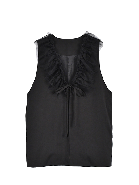 ﾁｭｰﾙふりるの華やぎ軽やかｼﾞﾚ 詳細画像 ﾌﾞﾗｯｸ 1