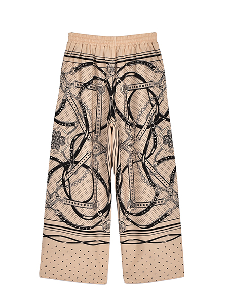 LOVEﾊｰﾄｽｶｰﾌ柄のﾊﾟﾈﾙｾﾐﾜｲﾄﾞ美脚ﾊﾟﾝﾂ 詳細画像 ﾍﾞｰｼﾞｭ系 2