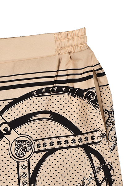 LOVEﾊｰﾄｽｶｰﾌ柄のﾊﾟﾈﾙｾﾐﾜｲﾄﾞ美脚ﾊﾟﾝﾂ 詳細画像 ﾍﾞｰｼﾞｭ系 4