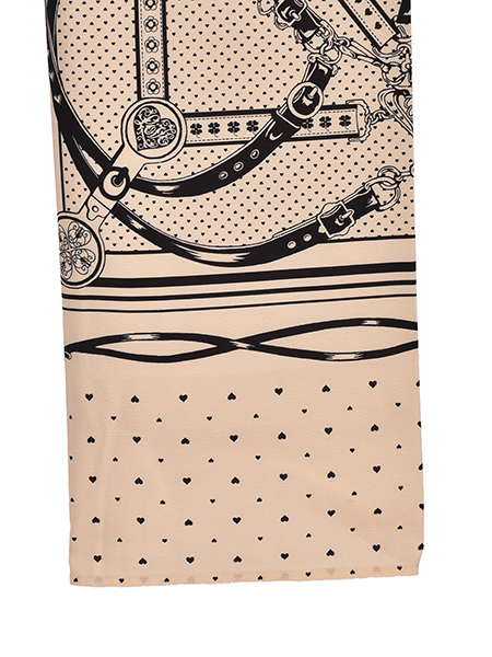 LOVEﾊｰﾄｽｶｰﾌ柄のﾊﾟﾈﾙｾﾐﾜｲﾄﾞ美脚ﾊﾟﾝﾂ 詳細画像 ﾍﾞｰｼﾞｭ系 5