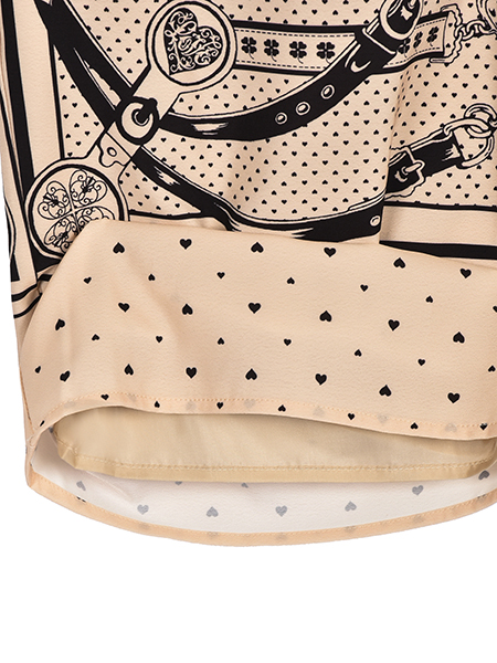 LOVEﾊｰﾄｽｶｰﾌ柄のﾊﾟﾈﾙｾﾐﾜｲﾄﾞ美脚ﾊﾟﾝﾂ 詳細画像 ﾍﾞｰｼﾞｭ系 6