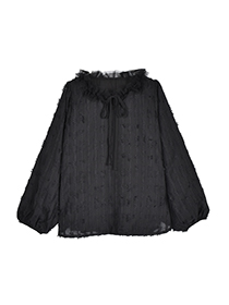 ﾁｭｰﾙﾓﾁｰﾌ刺繍のﾌｪﾐﾆﾝﾌﾟﾙｵｰﾊﾞｰ 詳細画像