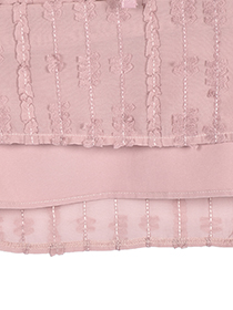 ﾁｭｰﾙﾓﾁｰﾌ刺繍のﾌｪﾐﾆﾝﾌﾟﾙｵｰﾊﾞｰ 詳細画像