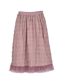 ﾁｭｰﾙﾓﾁｰﾌ刺繍のﾌｪﾐﾆﾝﾘﾎﾞﾝｽｶｰﾄ