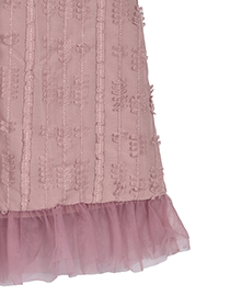 ﾁｭｰﾙﾓﾁｰﾌ刺繍のﾌｪﾐﾆﾝﾘﾎﾞﾝｽｶｰﾄ 詳細画像