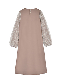 ﾊｰﾄ刺繍ﾁｭｰﾙｽﾘｰﾌﾞのﾌｪﾐﾆﾝﾜﾝﾋﾟｰｽ 詳細画像