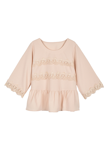 ﾘｯﾁﾚｰｽのｴﾚｶﾞﾝﾄﾌﾚｱﾌﾟﾙｵｰﾊﾞｰ 詳細画像 ﾍﾞｰｼﾞｭ系 1