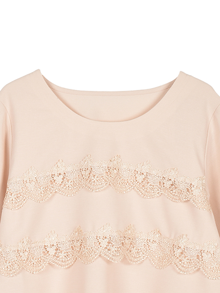 ﾘｯﾁﾚｰｽのｴﾚｶﾞﾝﾄﾌﾚｱﾌﾟﾙｵｰﾊﾞｰ 詳細画像 ﾍﾞｰｼﾞｭ系 3