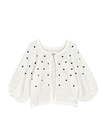 ﾊｰﾄﾚｰｽ編みのLOVE刺繍ﾆｯﾄｶｰﾃﾞ 詳細画像