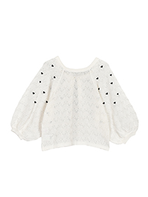 ﾊｰﾄﾚｰｽ編みのLOVE刺繍ﾆｯﾄｶｰﾃﾞ 詳細画像