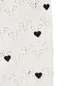 ﾊｰﾄﾚｰｽ編みのLOVE刺繍ﾆｯﾄｶｰﾃﾞ 詳細画像