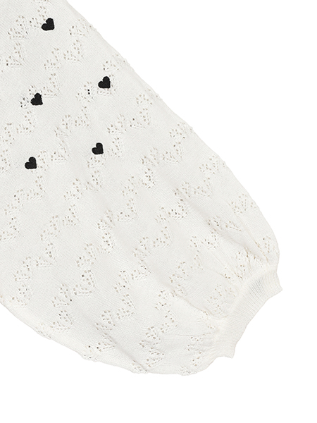 ﾊｰﾄﾚｰｽ編みのLOVE刺繍ﾆｯﾄｶｰﾃﾞ 詳細画像 ｴｸﾘｭ 4